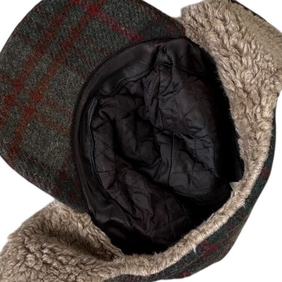 VTG  Eddie Bauer Wool Plaid Trapper Hat As Seen On TV Grumpy Old Men Style 90s - Picture 7 of 11
